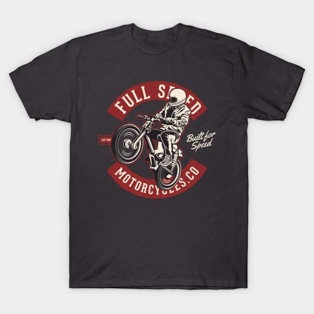 Full Speed Motorcycles Co. T-Shirt by funkymonkeytees